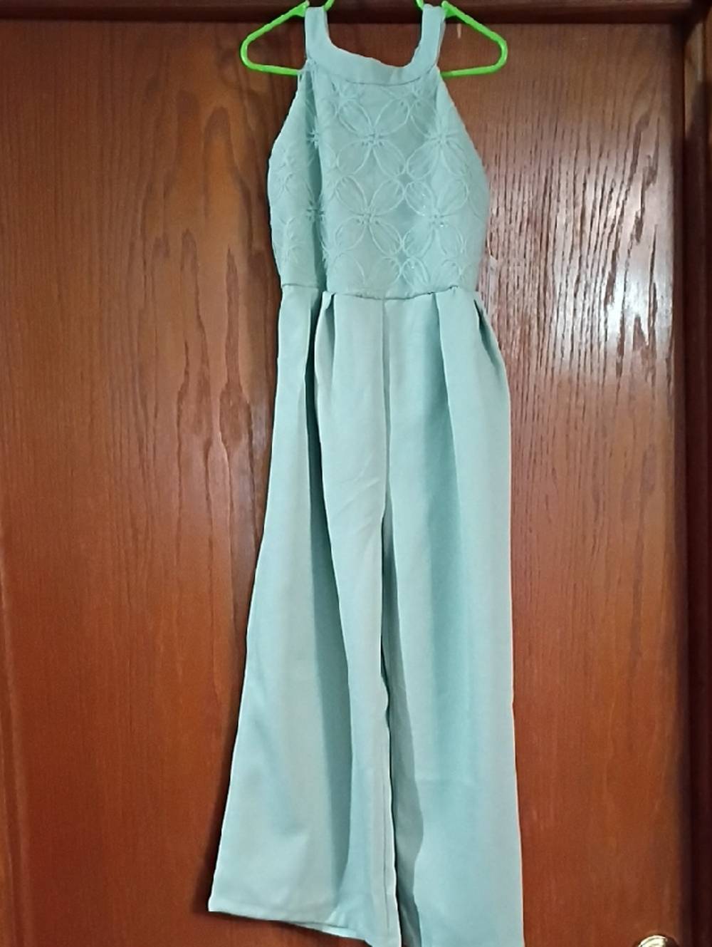 😍 Girls Size 5 Mint Green Halter Jumpsuit